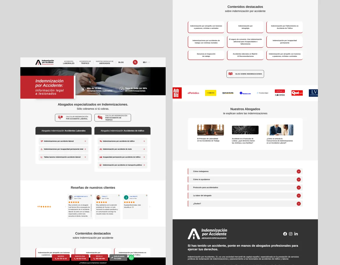 Desarrollo web para Indemnización por Accidente